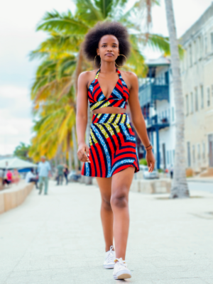 Red Line skirt and top Fadhili Original