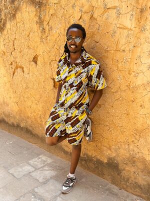 Brown Grafiti shirt and short Fadhili Original