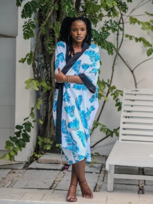 Beach Kimono Blue flower Fadhili Original