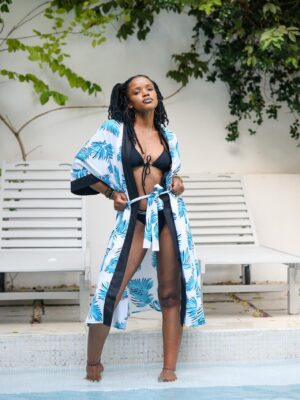 Beach Kimono Blue flower Fadhili Original