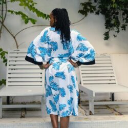 Beach Kimono Blue flower Fadhili Original