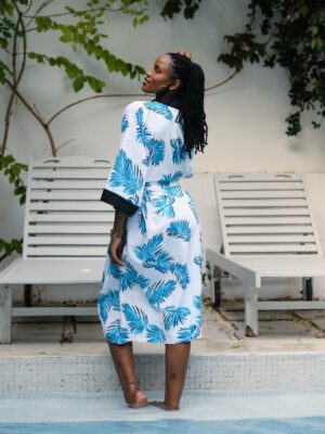 Beach Kimono Blue flower Fadhili Original